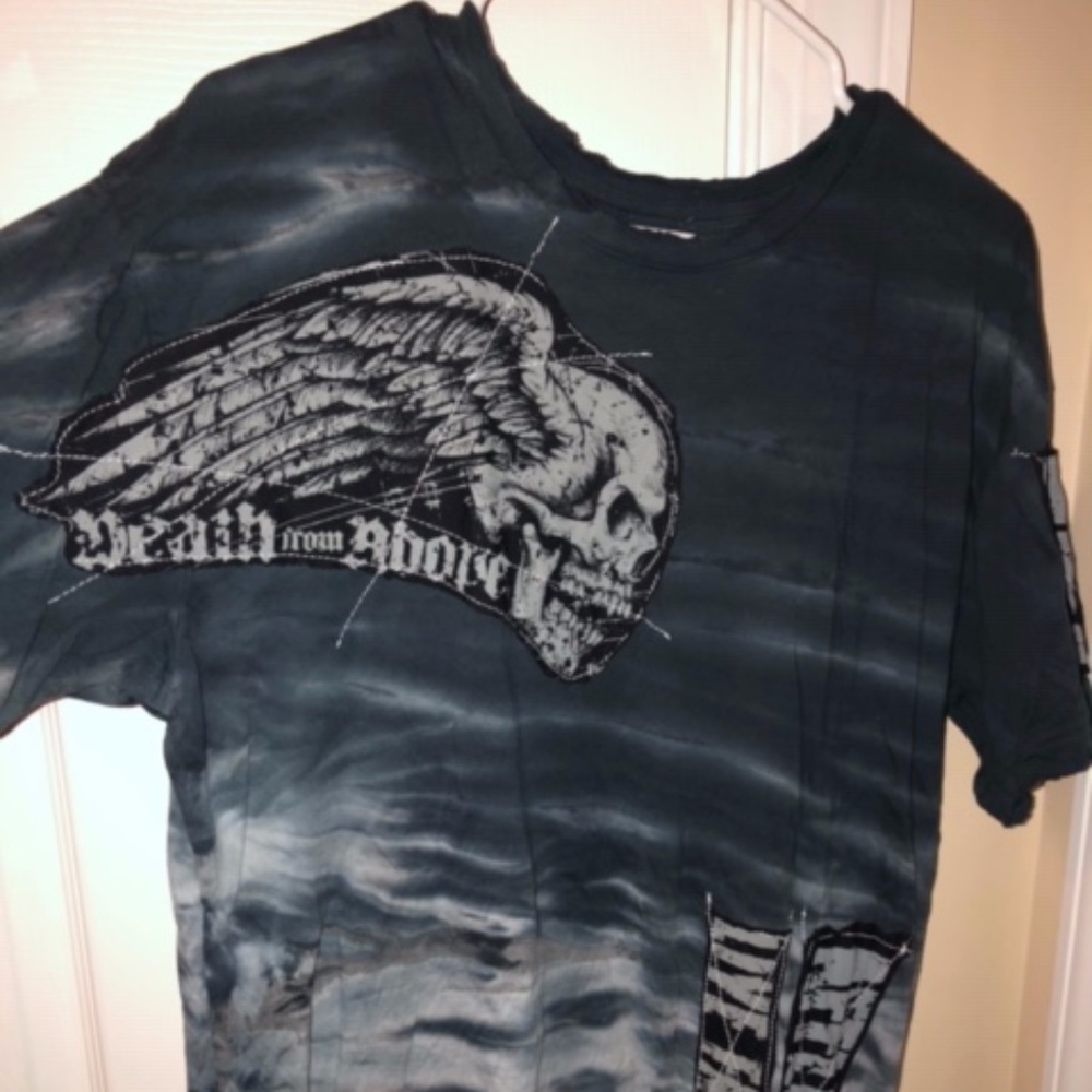 Affliction XL Patch design Blue and Gray XL T